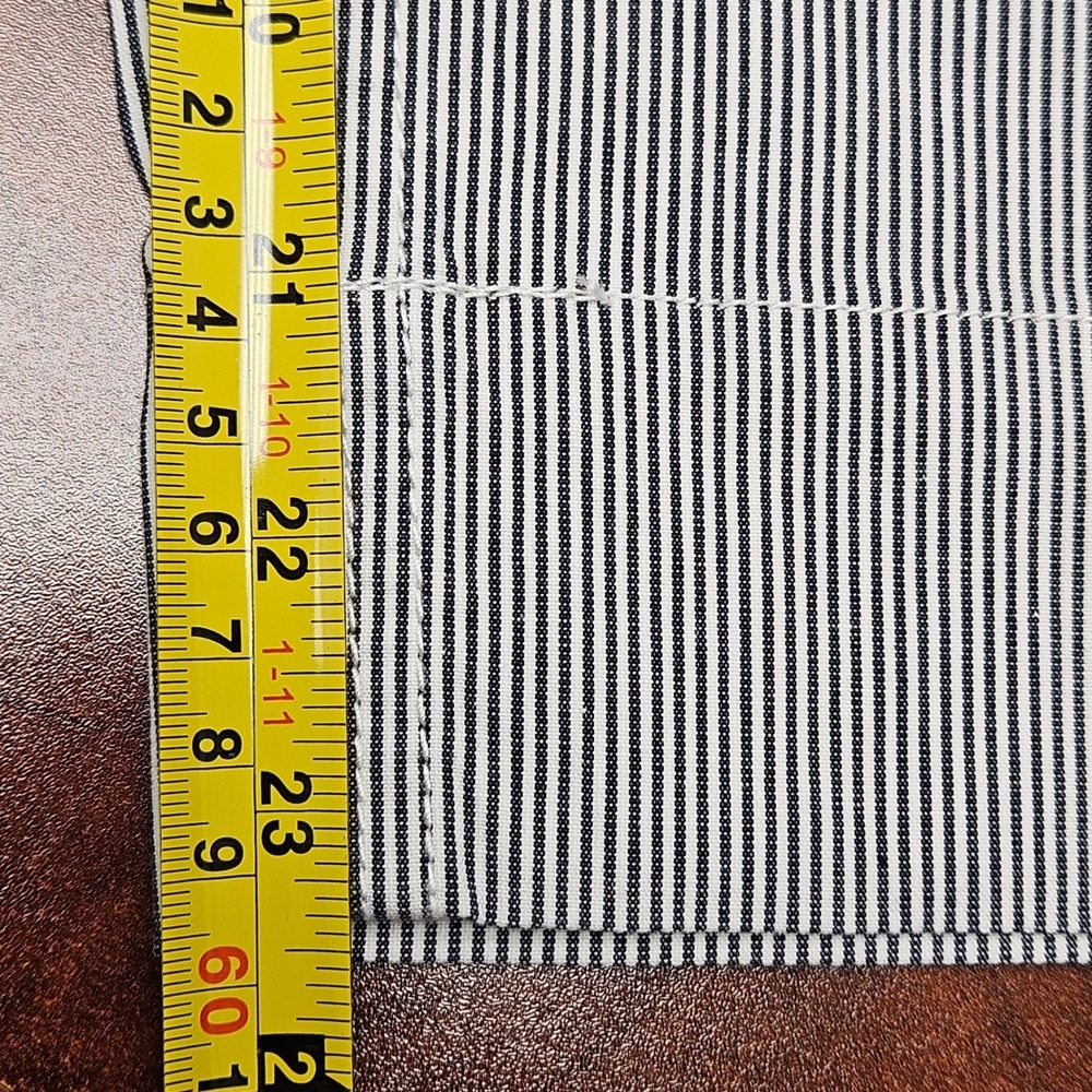 Talbots Wide Leg Crop Chino Women 18W Blue White NWT Pinstripe Cotton Trousers - Picture 5 of 10